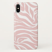 Elegant Blush Pink White Animal Print