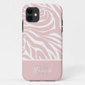 Elegant Blush Pink White Animal Print Case-Mate iPhone Case (Achterkant)