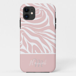 Elegant Blush Pink White Animal Print Case-Mate iPhone Case