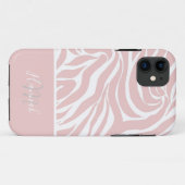 Elegant Blush Pink White Animal Print Case-Mate iPhone Case (Achterkant (horizontaal))