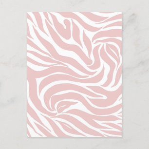 Elegant Blush Pink White Animal Print Feestdagenkaart