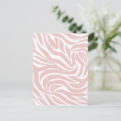 Elegant Blush Pink White Animal Print Feestdagenkaart (Staand voorkant)