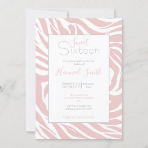 Elegant Blush Pink White Animal Print Kaart