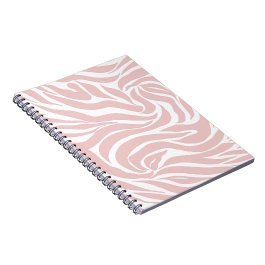 Elegant Blush Pink White Animal Print Notitieboek (Rechterzijde)