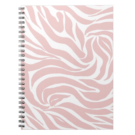 Elegant Blush Pink White Animal Print Notitieboek (Voorkant)