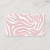 Elegant Blush Pink White Animal Print Visitekaartje (Achterkant)