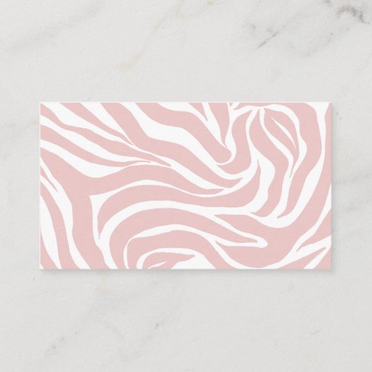 Elegant Blush Pink White Animal Print Visitekaartje (Achterkant)