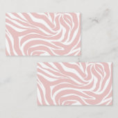 Elegant Blush Pink White Animal Print Visitekaartje (Voorkant / Achterkant)