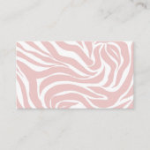 Elegant Blush Pink White Animal Print Visitekaartje (Voorkant)