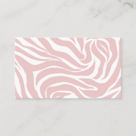 Elegant Blush Pink White Animal Print Visitekaartje (Voorkant)