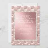 Elegant Blush Pink White Bridal Shower Uitnodiging (Voorkant)