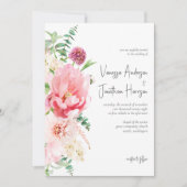 Elegant Blush Pink White Floral Romantic Wedding Kaart (Voorkant)