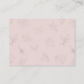 Elegant Blush Pink White Floral Weddenschap Recept Informatiekaartje (Achterkant)
