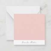 Elegant Blush Pink White Handgeschreven Modern Notitiekaartje (Achterkant)
