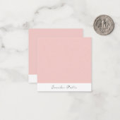 Elegant Blush Pink White Handgeschreven Modern Notitiekaartje (Voorkant / Achterkant in situ)