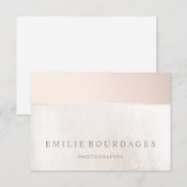 Elegant Blush Pink White Marmer Dank je Bedankkaart (Voorkant / Achterkant)