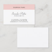 Elegant Blush Pink White Modern Simple Sjabloon Visitekaartje (Voorkant / Achterkant)