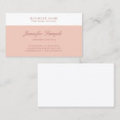 Elegant Blush Pink White Modern Simple Sjabloon Visitekaartje (Voorkant / Achterkant)