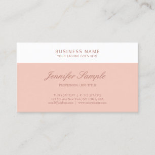 Elegant Blush Pink White Modern Simple Sjabloon Visitekaartje