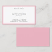 Elegant Blush Pink White Modern Simple Sjabloon Visitekaartje (Voorkant / Achterkant)