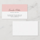 Elegant Blush Pink White Modern Simple Sjabloon Visitekaartje (Voorkant / Achterkant)