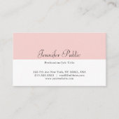 Elegant Blush Pink White Modern Simple Sjabloon Visitekaartje (Voorkant)