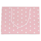 Elegant Blush Pink White Polka Gedotteerde Sjabloo Groot Cadeauzakje (Voorkant)