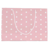 Elegant Blush Pink White Polka Gedotteerde Sjabloo Groot Cadeauzakje (Achterkant)