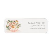 Elegant Blush Pink White Pumpkin Floral Address Etiket (Voorkant)