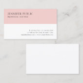 Elegant Blush Pink White Simple Sjabloon Moderne Visitekaartje (Voorkant / Achterkant)