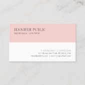 Elegant Blush Pink White Simple Sjabloon Moderne Visitekaartje (Voorkant)