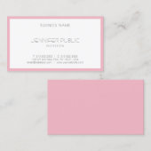 Elegant Blush Pink White Sjabloon Moderne Visitekaartje (Voorkant / Achterkant)