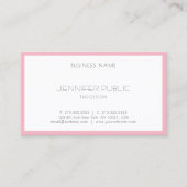 Elegant Blush Pink White Sjabloon Moderne Visitekaartje (Voorkant)