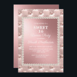 Elegant Blush Pink White Sweet 16 Dance Party Kaart<br><div class="desc">Elegant en chic,  decoratief metallisch lichtroze en white Sweet 16 dansfeest uitnodiging voor meisjes.</div>