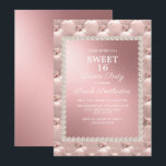 Elegant Blush Pink White Sweet 16 Dance Party Kaart<br><div class="desc">Elegant en chic,  decoratief metallisch lichtroze en white Sweet 16 dansfeest uitnodiging voor meisjes.</div>