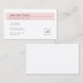Elegant Blush Pink White Trendy Uw Logo toevoegen Visitekaartje (Voorkant / Achterkant)