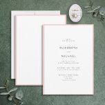 Elegant Blush Pink & White Typography Wedding Kaart<br><div class="desc">Een prachtige typografische trouwuitnodiging voor een zomer- of herfstbruiloft. Dit prachtige, elegante ontwerp is voorzien van een wazige roze rand rond een witte uitnodiging, met moderne typografie in zacht zwart-wit. Een eenvoudig, minimalistisch ontwerp. Hartelijk dank voor uw steun aan ons kleinbedrijf, dat waarderen we echt! We zijn zo blij dat...</div>