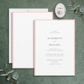 Elegant Blush Pink & White Typography Wedding Kaart