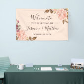 Elegant Blush Pink Wild Floral Wedding Party Spandoek (Beurs)