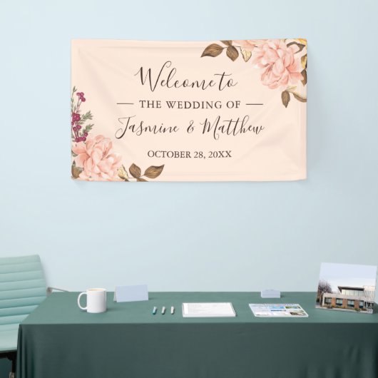 Elegant Blush Pink Wild Floral Wedding Party Spandoek (Beurs)