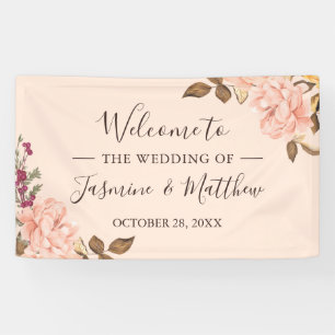 Elegant Blush Pink Wild Floral Wedding Party Spandoek