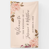 Elegant Blush Pink Wild Floral Wedding Party Spandoek (Verticaal)