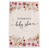 Elegant Blush Pink Wildflower Baby shower Medium Cadeauzakje (Voorkant)