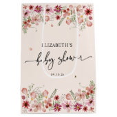 Elegant Blush Pink Wildflower Baby shower Medium Cadeauzakje (Achterkant)