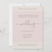 Elegant Blush Pink Wood Grain Stripes Chic Wedding Kaart (Voorkant)