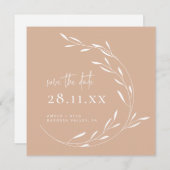 Elegant Blush Pink Wreater Square Save the Date (Voorkant / Achterkant)