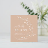 Elegant Blush Pink Wreater Square Save the Date (Staand voorkant)