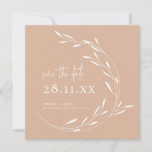 Elegant Blush Pink Wreater Square Save the Date (Voorkant)