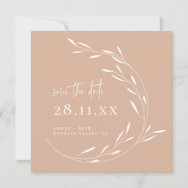 Elegant Blush Pink Wreater Square Save the Date