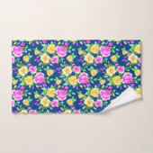 Elegant Blush Pink Yellow Rose Floral Pattern Bad Handdoek (Handdoek)